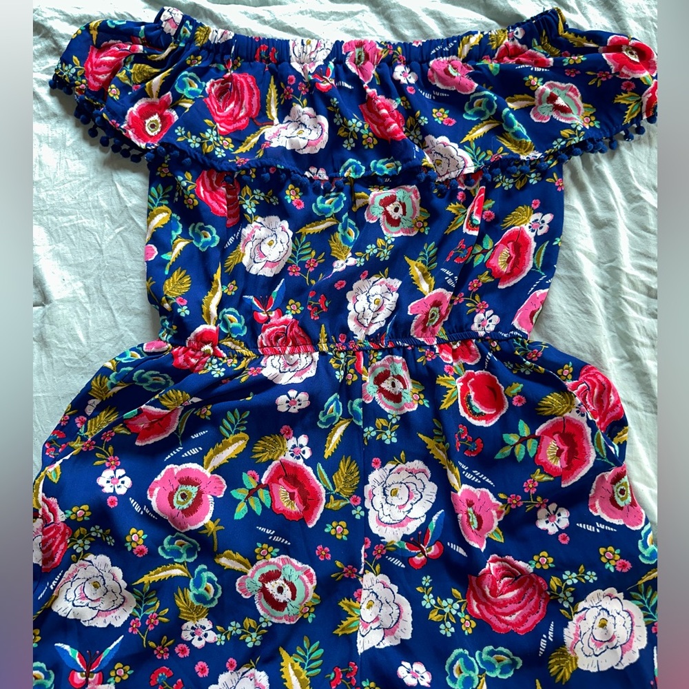 Blue floral romper